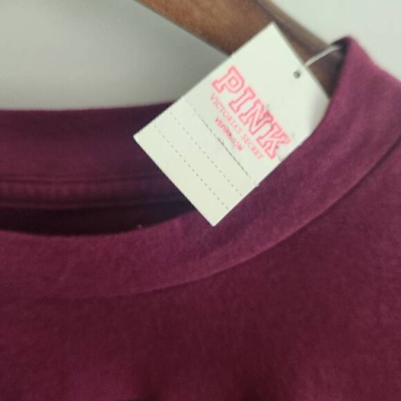 PINK Victoria's Secret Women's XS Logo Crop Top Long Sleeve - Picture 3 of 4